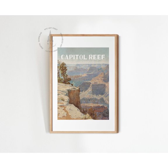 Capitol Reef National Park Poster, Vintage Capitol Reef Travel Poster, Poster Only