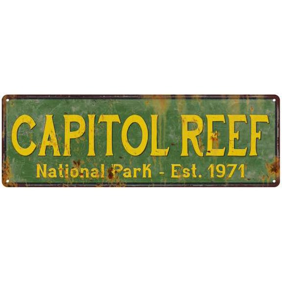 Capitol Reef National Park Rustic Metal 6x18 Sign Cabin Wall Decor 106180057034
