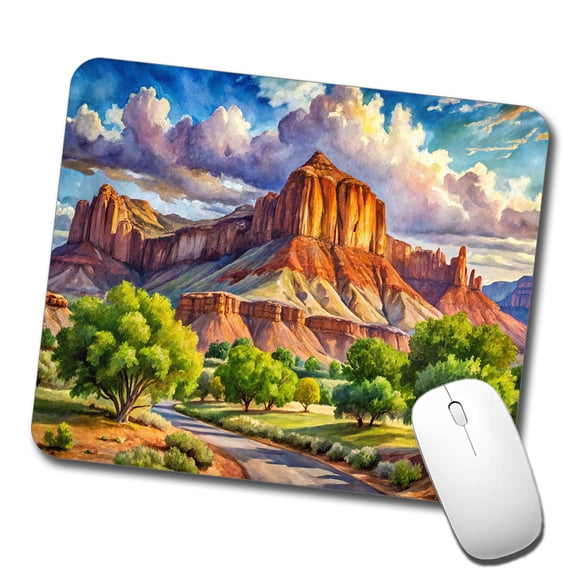 Capitol Reef National Park Utah Watercolor Style Mouse Pad Low Profile Gaming Mat
