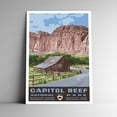 thumbnail image 1 of Capitol Reef National Park Vintage Travel Poster / Postcard WPA Style Retro Utah, 1 of 4