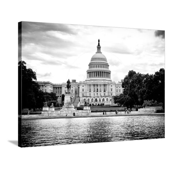 Capitol Reflecting Pool and the Capitol Building, US Congress, Washington DC, District of Columbia, Stretched Canvas Wall Art by Philippe Hugonnard  Sold by ArtCom