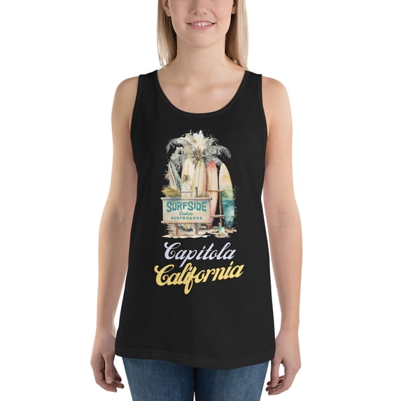 Capitola Beach, California Tank Top Women | Spring Break Summer Vacation Tank (M)