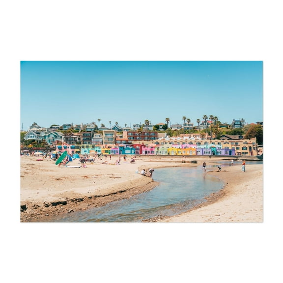 Capitola Beach - Capitola California Photography Beach House Coastal Pastel Summer Seaside Architecture Beach Unframed Wall Art Print 32 x 48 inches