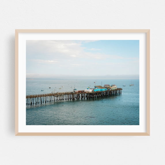 Capitola Wharf 02 - Capitola California Photography Oak Framed Wall Art Print 30 x 40 inches