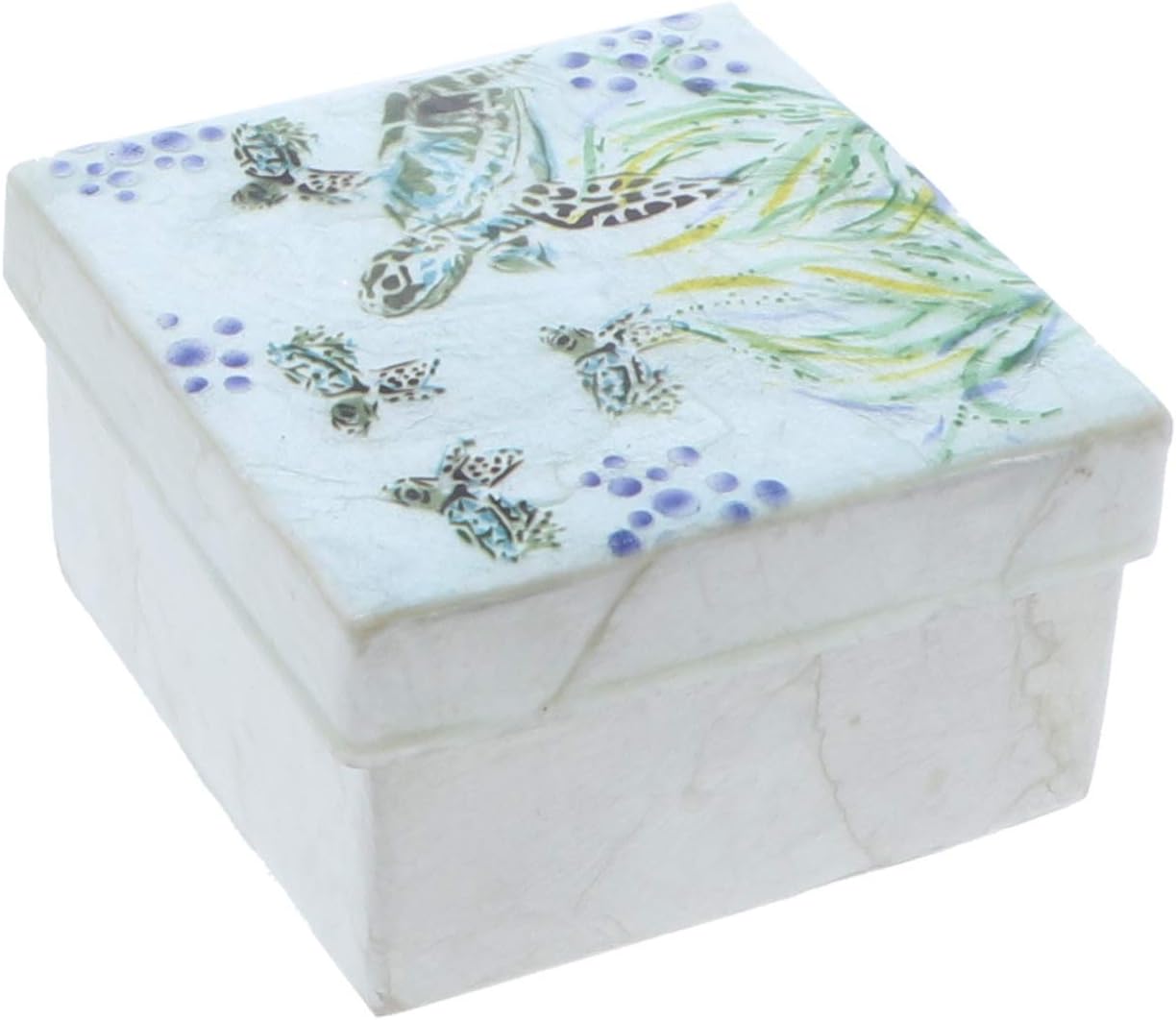Capiz Boxes Shell Keepsake Box with Sea (Medium, 3 Inch)