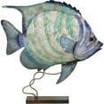 thumbnail image 1 of Capiz & Metal Art Large Striped Bannerfish on Stand Beige/Blue 15x14x3.5", 1 of 2