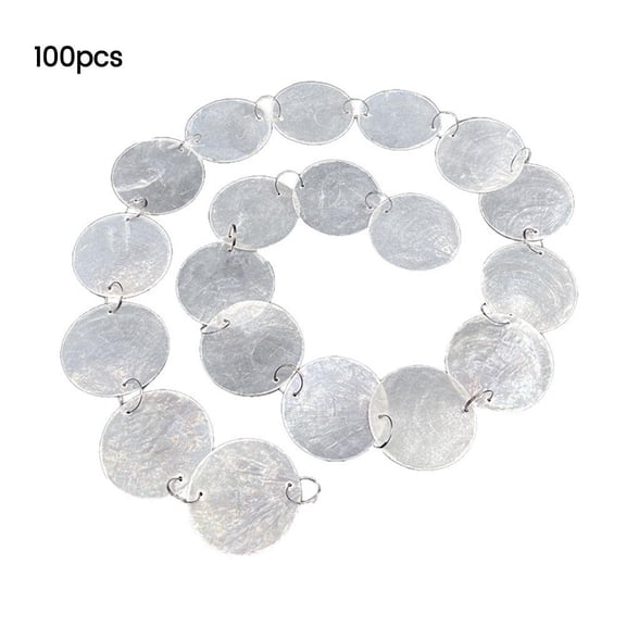 Capiz Shell Acrylic Wind Chime Pieces, Iridescent Translucent White Discs for DIY Crafts, Hanging Decor for Patio Garden