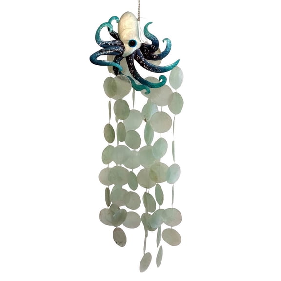 Capiz Shell And Metal Octopus Wind Chime