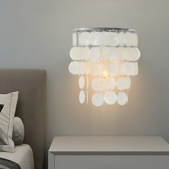 Capiz Shell Flush Mount Ceiling Light Coastal Seashell Sconce, 9.45" Modern Creative Wall Lamp, Shell-shaped design, Shell Chandelier Wall Sconce, Wall Light