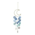 thumbnail image 1 of Capiz Shell Moon Wind Chime, Cosmug Blue Hanging Ornament, Light Reflecting Decor, for Living Room, Window, Patio and Indoor Space, Blue, 1 of 7