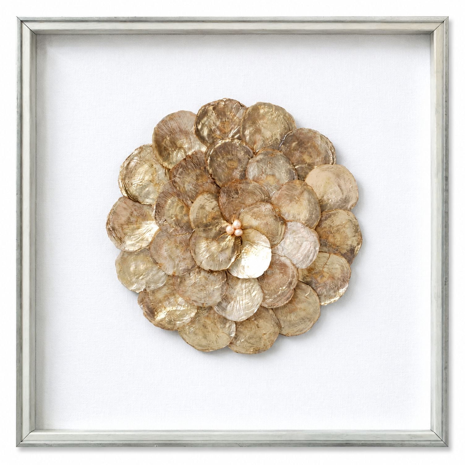 Handmade Shadowboxes Capiz Shell Shadow Box Wall Art, 19.6