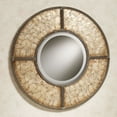 thumbnail image 1 of Capiz Shell Wall Mirror Gold Round, 1 of 1