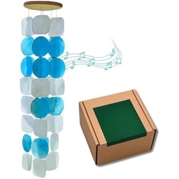 Capiz Shell Wind Chimes for Outside - Elegant Wind Chimes for House Decor and Patio Decor, Unique Birthday Gifts for Women, Valentines Day Gifts, Sympathy Gift