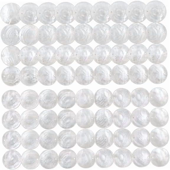 Capiz Shells for Crafts, 100Pcs 1.5-Inch Double-Hole Natural Wall Decor Supplies