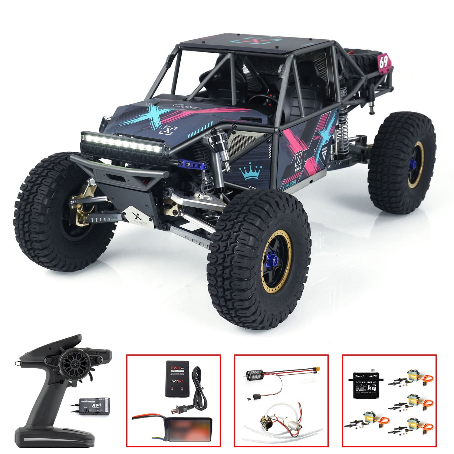 Capo U4 Queen 1/8 RC Crawler Car 2 Speeds Remote Control Racing Vehicles CD1582X