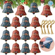 SIMDOO 12 Pcs 250th Anniversary Bell Ornament, 2D Acrylic United States Anniversary Bell Ornament Christmas Hanging Decor for Xmas Tree Patriotic Holiday Commemorative Collectors Gift