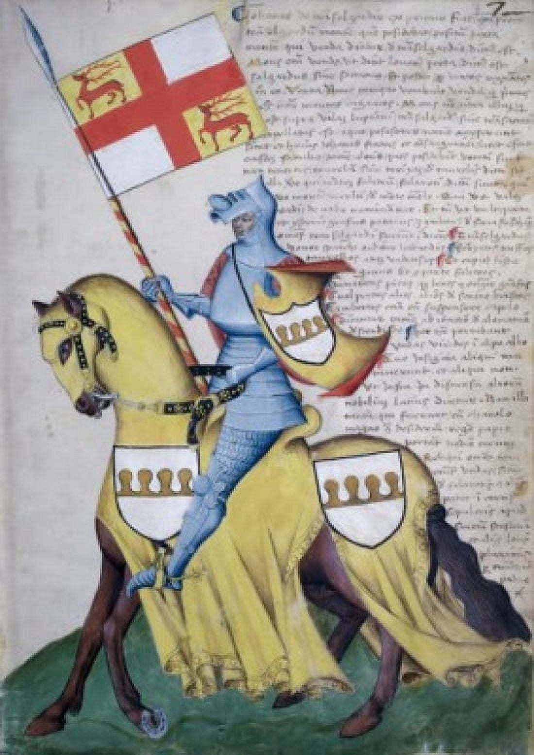 Capodilista Codex Knight & Yellow Horse Illuminated manuscript Biblioteca Civica Padua Italy Canvas Art -  (18 x 24)