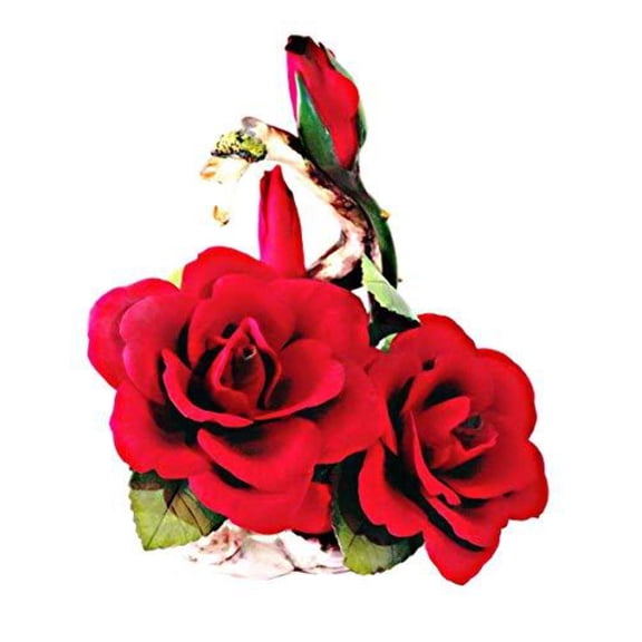 Capodimonte Rose Grace (Red) Porcelain Flower Hand Made in Italy
