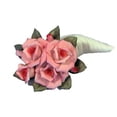 thumbnail image 1 of Capodimonte Roses Cornucopia Pink porcelain flower hand made in Italy, 1 of 1