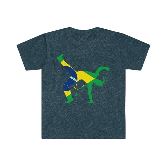 Capoeira Brazil Flag Martial Arts Capoeira Gift Unisex Softstyle T-Shirt