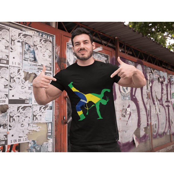 Capoeira Brazil Flag Martial Arts Capoeira Gift Unisex Softstyle T-Shirt