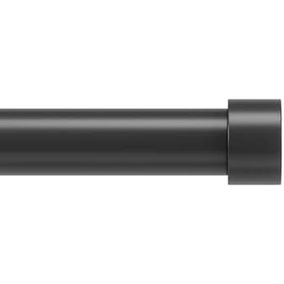 Cappa 1” Adjustable Curtain Rod for Windows – 36 to 66” Drapery Rod, Brushed Black