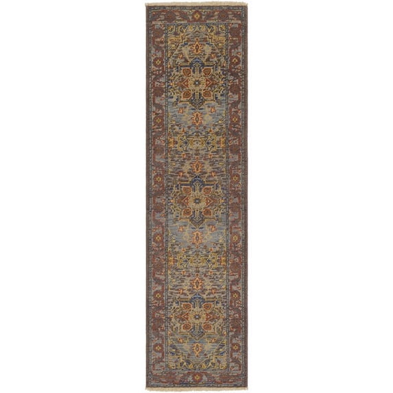 Cappadocia CPP-5022 2' x 8' Rug Sage/Bright Purple/Dark Blue/Mustard/Green