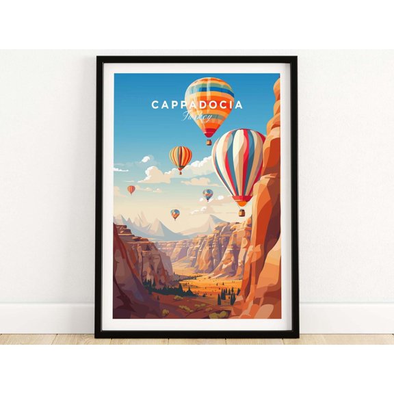 Cappadocia Poster Turkey Travel Poster Birthday present Wedding anniversary gift Art Print