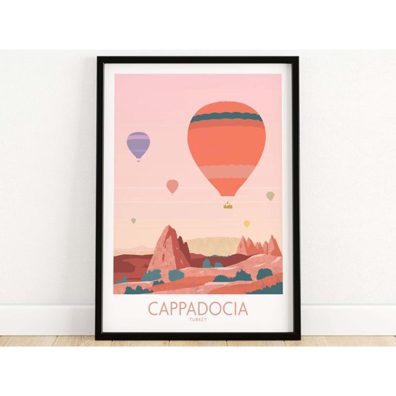 Cappadocia Print Turkey Poster Wall Art Cappadocia Travel Print Hot Air Balloons Cappadoci