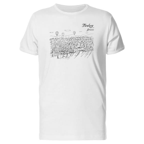 Cappadocia Turkey Sketch  T-Shirt Men -Image by Shutterstock, Male 3X-Large