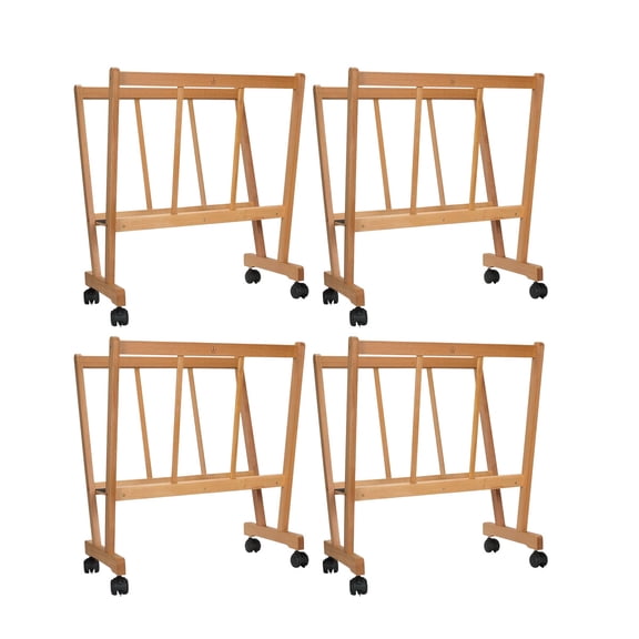 Cappelletto Allegra Premium Wood Print Rack - 4 Pack - Solid Beechwood Print Storage & Display Rack for Artwork, Canvases, and Portfolios Adjustable, Foldable Artist Print Bin