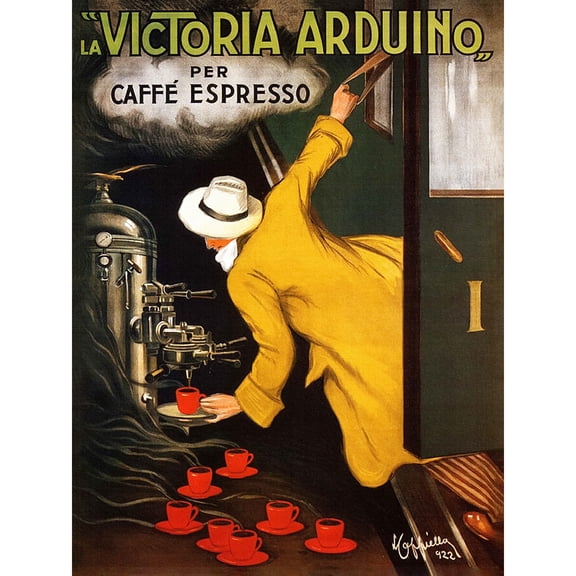 Cappiello 1922 Advert Coffee Victoria Arduino Extra Large XL Wall Art Poster Print