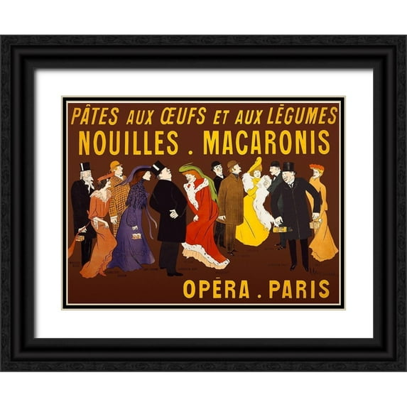 Cappiello, Leonetto 14x11 Black Ornate Wood Framed with Double Matting Museum Art Print Titled - Celebrities holding packages of the product