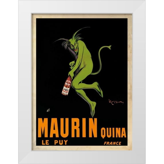 Cappiello, Leonetto 14x18 White Modern Wood Framed Museum Art Print Titled - Maurin Quina-1920 ca