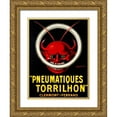 thumbnail image 1 of Cappiello, Leonetto 15x18 Gold Ornate Wood Framed with Double Matting Museum Art Print Titled - Pneumatiques Torrilhon, 1 of 4