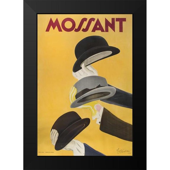 Cappiello, Leonetto 17x24 Black Modern Framed Museum Art Print Titled - Mossant hats