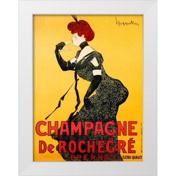 Cappiello, Leonetto 19x24 White Modern Wood Framed Museum Art Print Titled - Champagne de Rochegre ca. 1902
