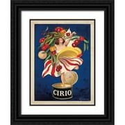 Cappiello, Leonetto 25x32 Black Ornate Wood Framed with Double Matting Museum Art Print Titled - Cirio