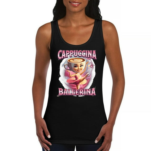 Cappuccina Ballerina Women's Tank Top Fun Italian Brainrot Gen Z Alpha Meme