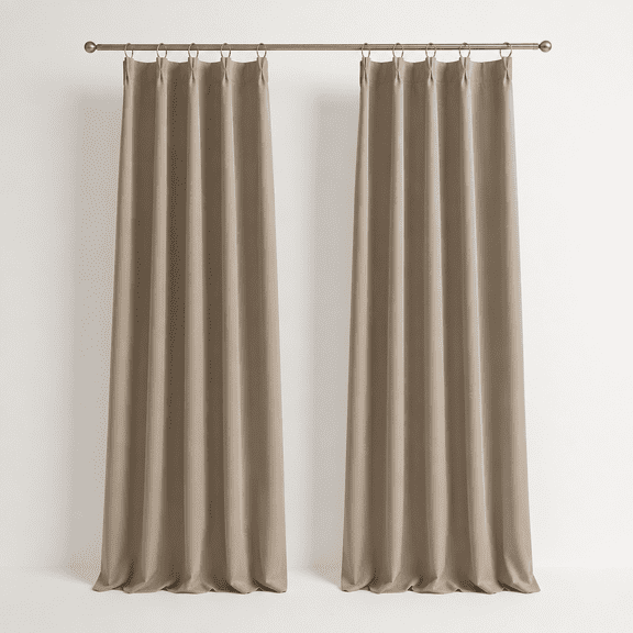 Cappuccino 40"W x 84"L (Pack of 2) Pinch Pleated Blackout Window Curtains