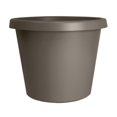 Cappuccino 6 inch round Prima planter, small plastic pot with rolled