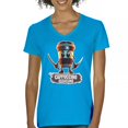 thumbnail image 1 of Cappuccino Assassino Women's V-Neck T-shirt Fun Italian Brainrot Gen Z Alpha Meme, 1 of 7