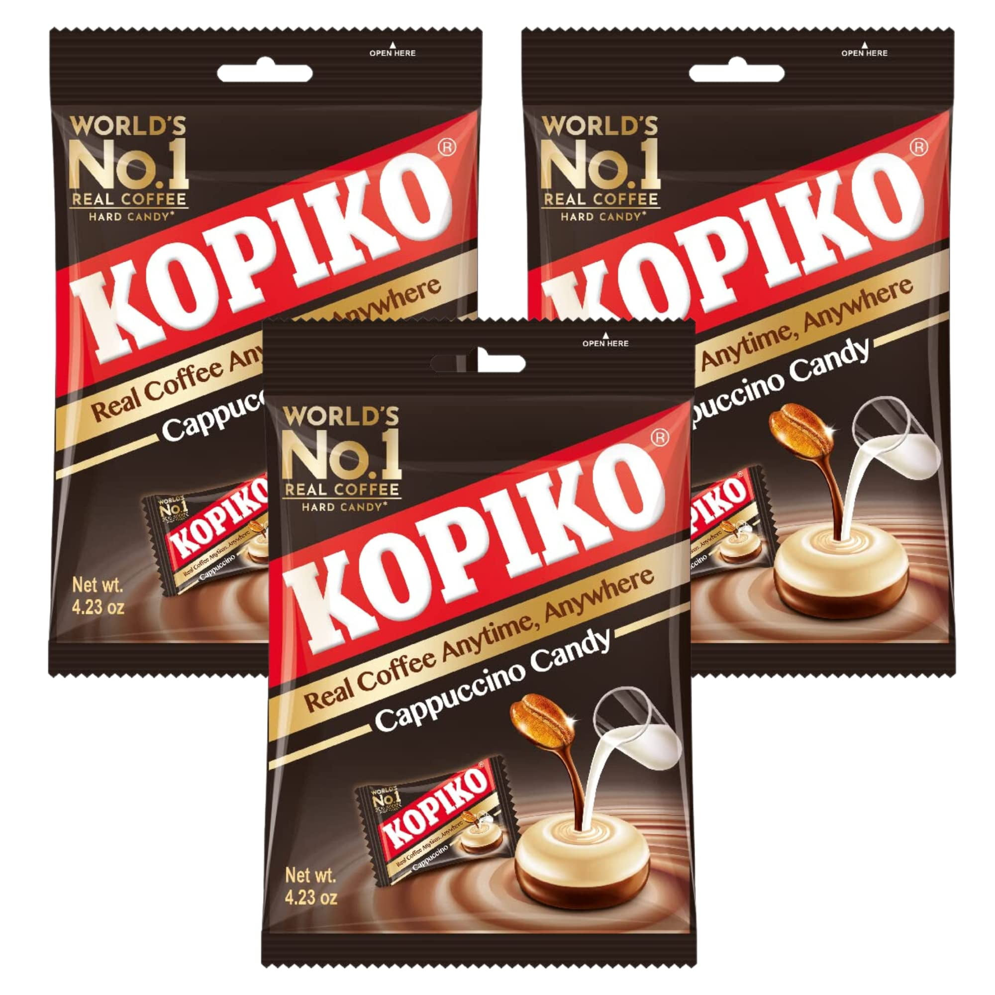 Cappuccino Candy Bundle. Includes Three4.23 Oz Bags of Kopiko