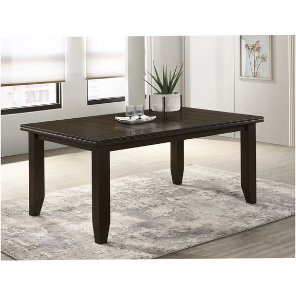 Cappuccino Casual Wood Dining Table, Rectangle Kitchen Table for 4-6 Person Family Gatherings