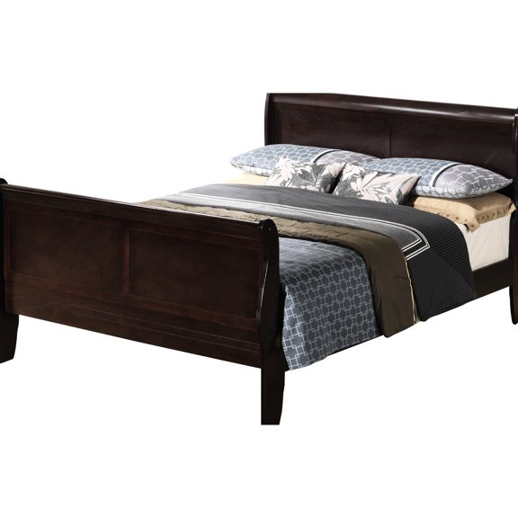 Cappuccino - Colored Sleigh Bed | Adds a Vintage Charm | Enhances the Room's Aesthetic