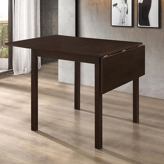Cappuccino Dining Table with Drop Extension Leaf - 30" x 30" x 30-52"