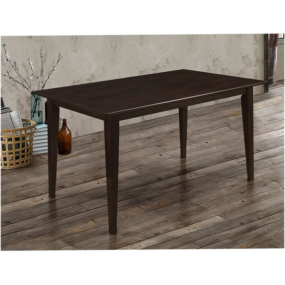 Cappuccino Finish Rectangle Dining Table for 6, Modern Wood Kitchen Table for Dining Room