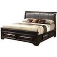 thumbnail image 1 of Cappuccino G8875c-fb3 Full Storage Bed - Wood Veneers & Solid Build, Strong Tailed Drawers, No Foundation Or Box Spring, Channel Faux Leather Look Real Solids, Spring Requirement, Upholstered, 1 of 3