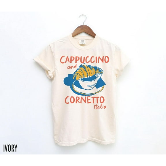 Cappuccino Shirt, Coffee Tshirt, Italian Vacation, Italy, Breakfast Shirt, Food Shirt, Foodie T Shirt, Retro Graphic Tee, Vintage Aesthetic