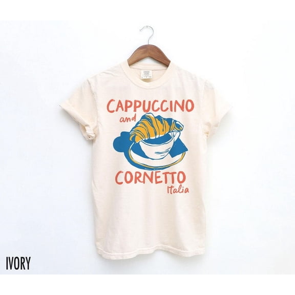 Cappuccino Shirt, Coffee Tshirt, Italian Vacation, Italy, Breakfast Shirt, Food Shirt, Foodie T Shirt, Retro Graphic Tee, Vintage Aesthetic